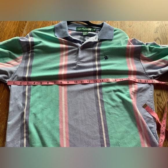 Vtg Knights Of The Round Table Polo Shirt M/M 40  Pastels Stripes Golf Grandpa - Picture 2 of 9